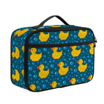 Pixel Rubber Duck Pattern Print Portable Lunch Bag