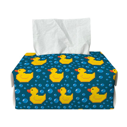 Pixel Rubber Duck Pattern Print Rectangle Tissue Box Cover