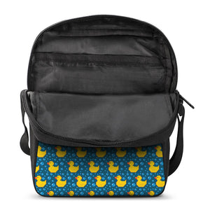 Pixel Rubber Duck Pattern Print Rectangular Crossbody Bag