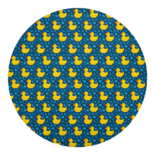 Pixel Rubber Duck Pattern Print Round Blanket