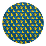 Pixel Rubber Duck Pattern Print Round Blanket