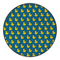 Pixel Rubber Duck Pattern Print Round Floor Mat