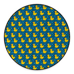 Pixel Rubber Duck Pattern Print Round Floor Mat