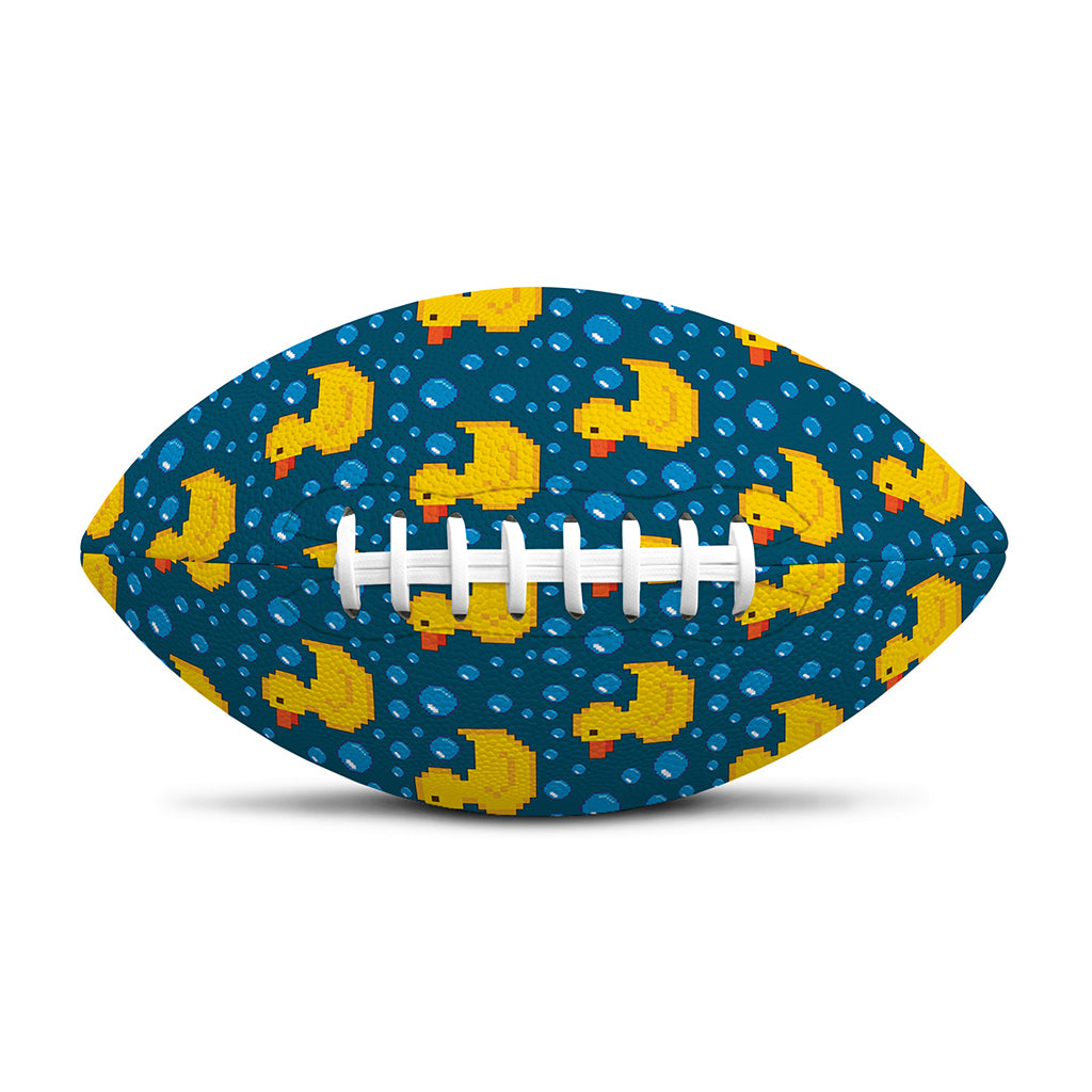 Pixel Rubber Duck Pattern Print Rugby Ball