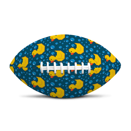 Pixel Rubber Duck Pattern Print Rugby Ball