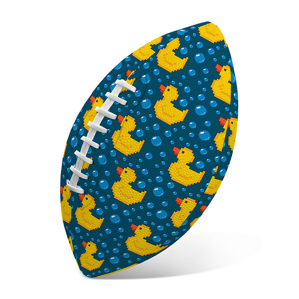 Pixel Rubber Duck Pattern Print Rugby Ball