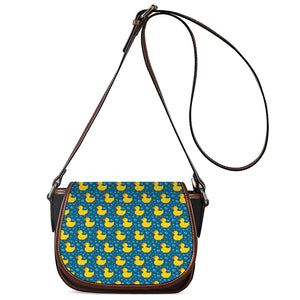 Pixel Rubber Duck Pattern Print Saddle Bag