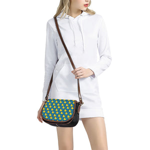 Pixel Rubber Duck Pattern Print Saddle Bag