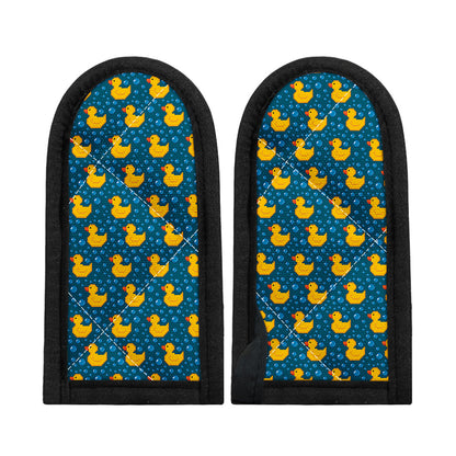 Pixel Rubber Duck Pattern Print Skillet Handle Cover