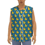 Pixel Rubber Duck Pattern Print Sleeveless Baseball Jersey