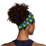 Pixel Rubber Duck Pattern Print Sports Headband