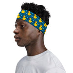 Pixel Rubber Duck Pattern Print Sports Headband