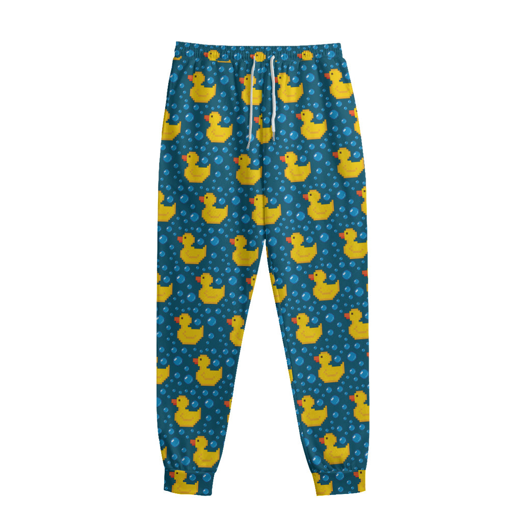 Pixel Rubber Duck Pattern Print Sweatpants