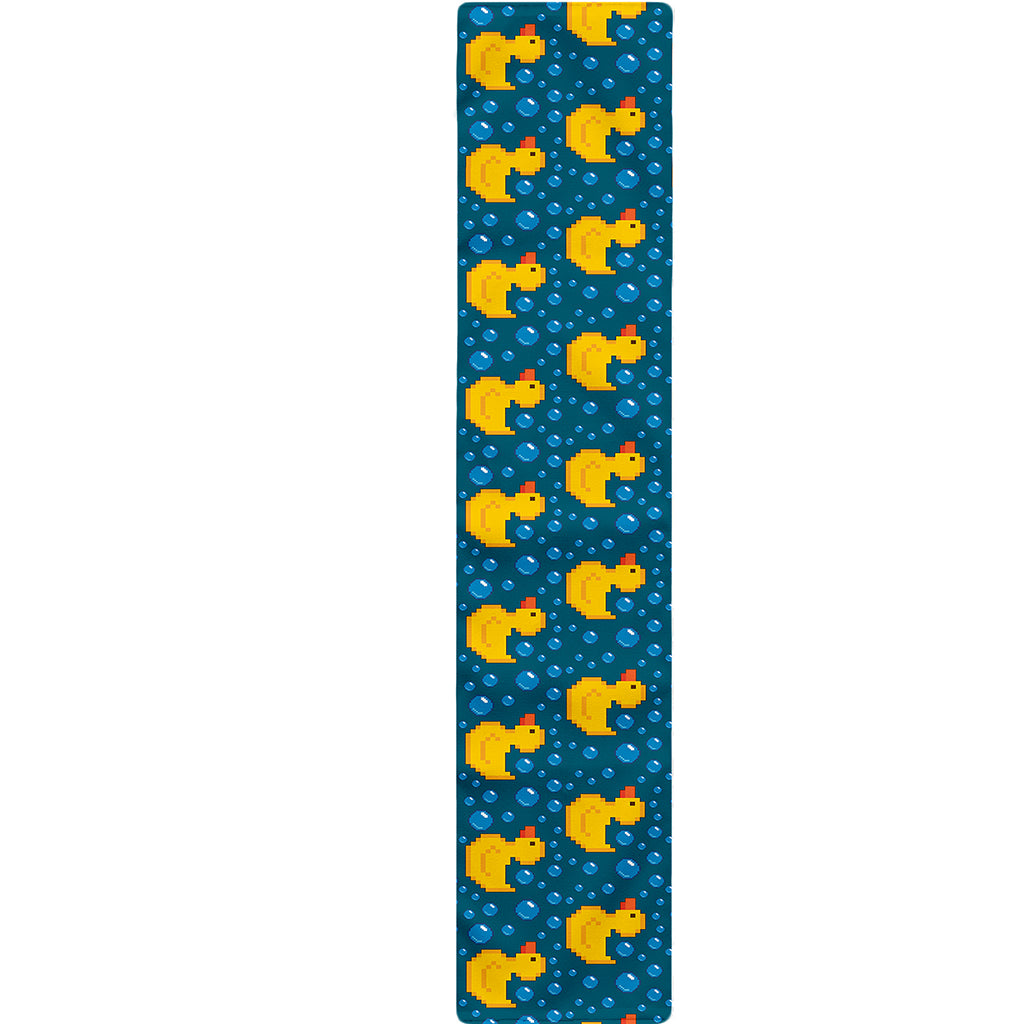 Pixel Rubber Duck Pattern Print Table Runner