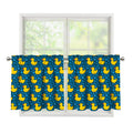Pixel Rubber Duck Pattern Print Tier Curtains