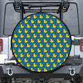Pixel Rubber Duck Pattern Print Tire Cover