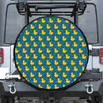 Pixel Rubber Duck Pattern Print Tire Cover