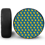 Pixel Rubber Duck Pattern Print Tire Cover