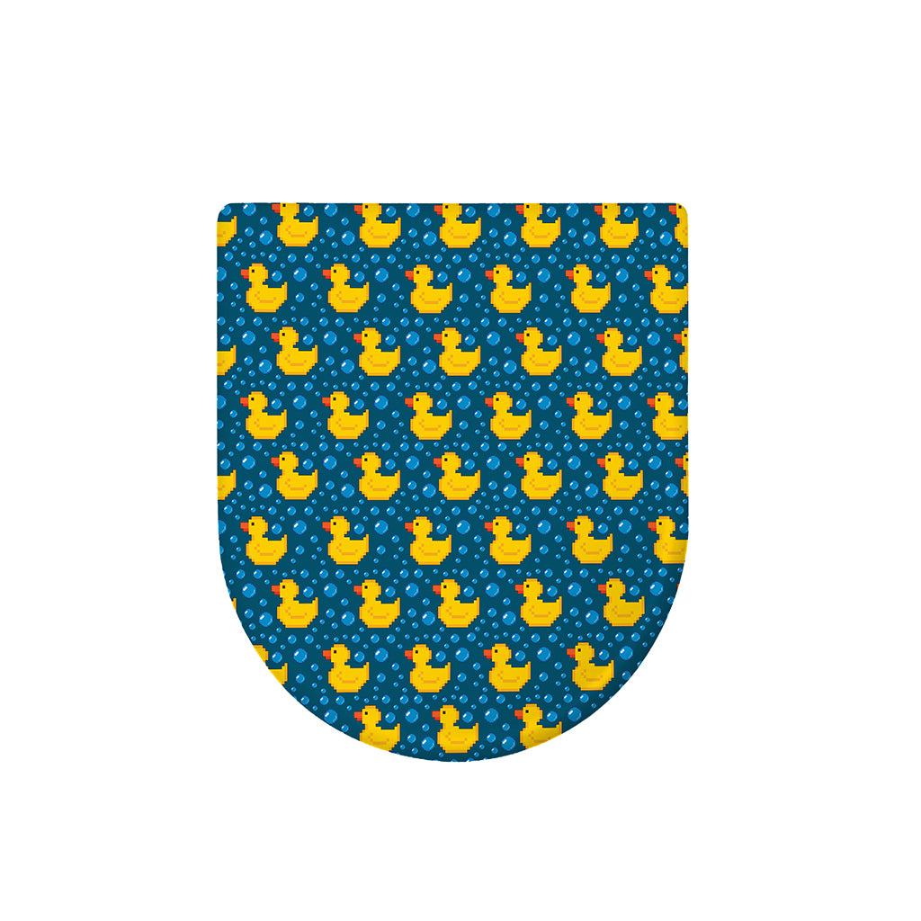 Pixel Rubber Duck Pattern Print Toilet Lid Cover