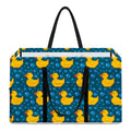 Pixel Rubber Duck Pattern Print Utility Tote Bag