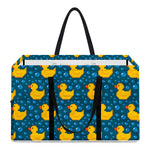 Pixel Rubber Duck Pattern Print Utility Tote Bag