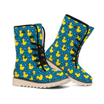 Pixel Rubber Duck Pattern Print Winter Boots