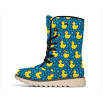 Pixel Rubber Duck Pattern Print Winter Boots