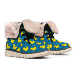 Pixel Rubber Duck Pattern Print Winter Boots