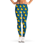 Pixel Rubber Duck Pattern Print Women's Leggings