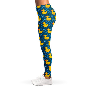 Pixel Rubber Duck Pattern Print Women's Leggings