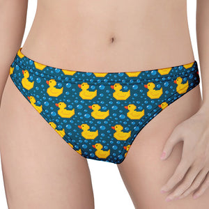 Pixel Rubber Duck Pattern Print Women's Thong