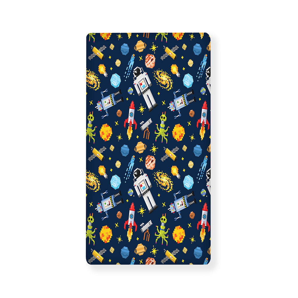 Pixel Space Pattern Print Baby Crib Sheet