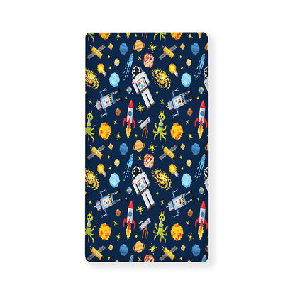 Pixel Space Pattern Print Baby Crib Sheet