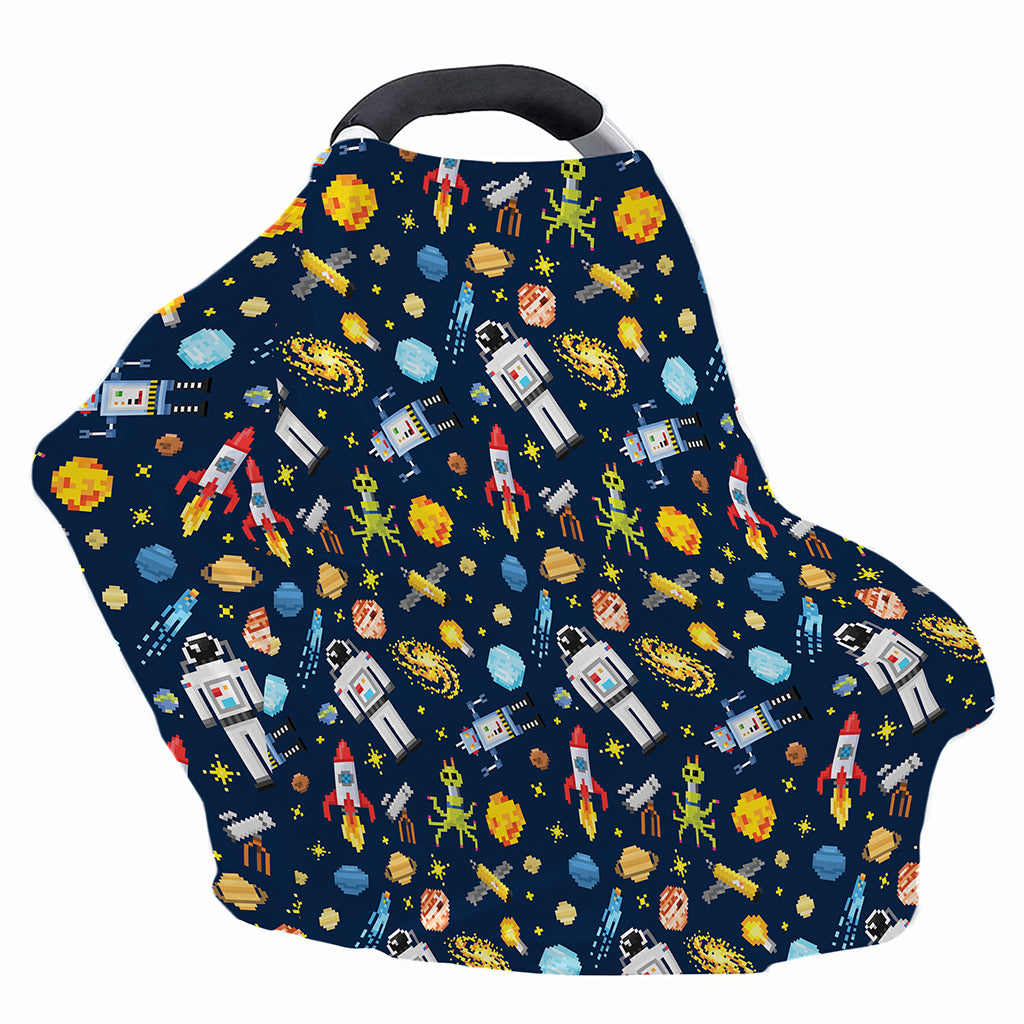 Pixel Space Pattern Print Baby Seat Cover