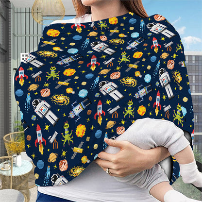 Pixel Space Pattern Print Baby Seat Cover