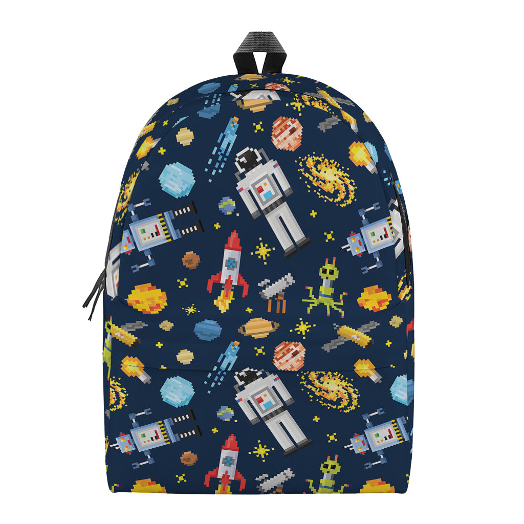 Pixel Space Pattern Print Backpack