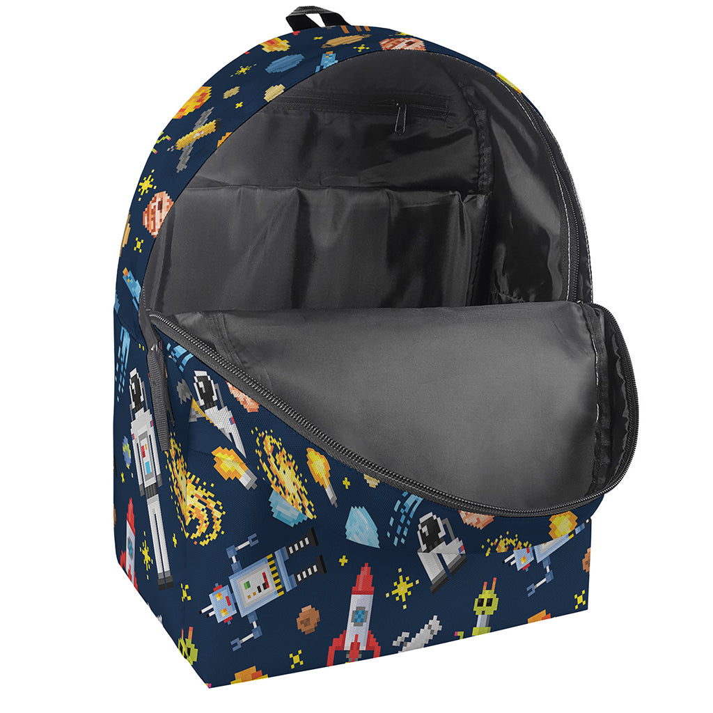 Pixel Space Pattern Print Backpack