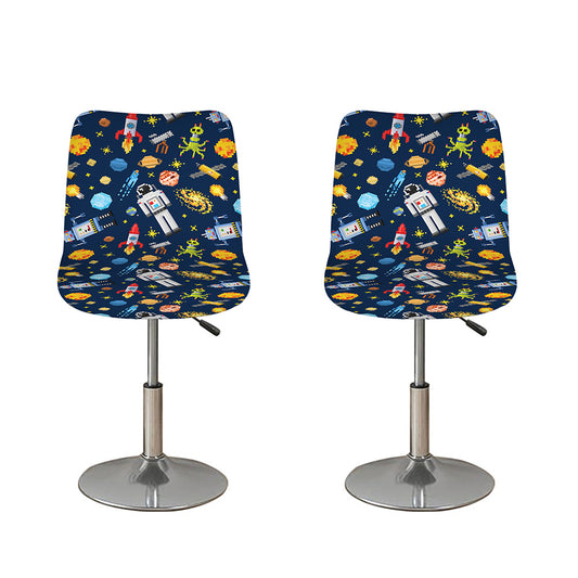 Pixel Space Pattern Print Bar Stool Covers