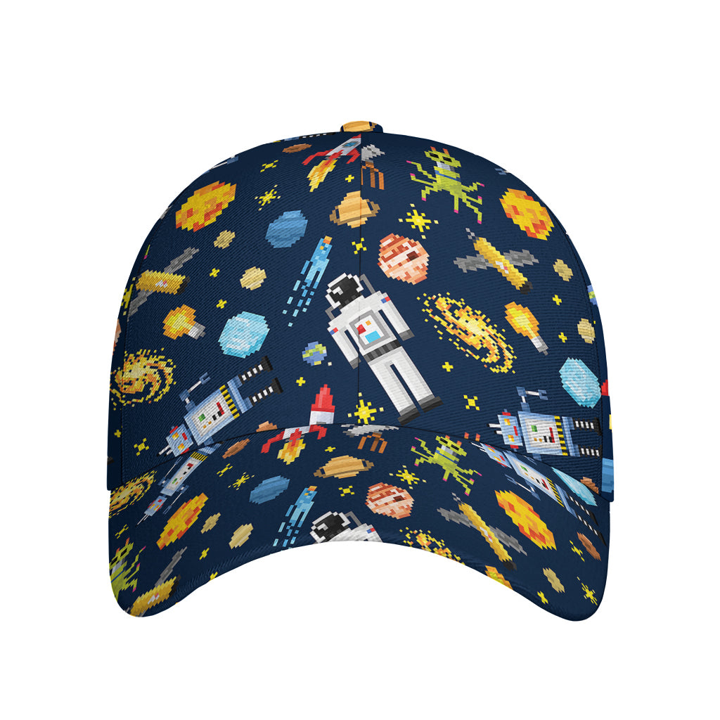 Pixel Space Pattern Print Baseball Cap