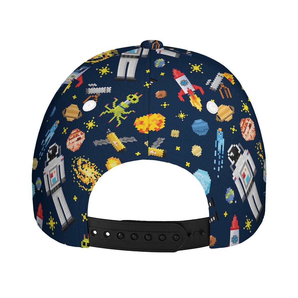 Pixel Space Pattern Print Baseball Cap