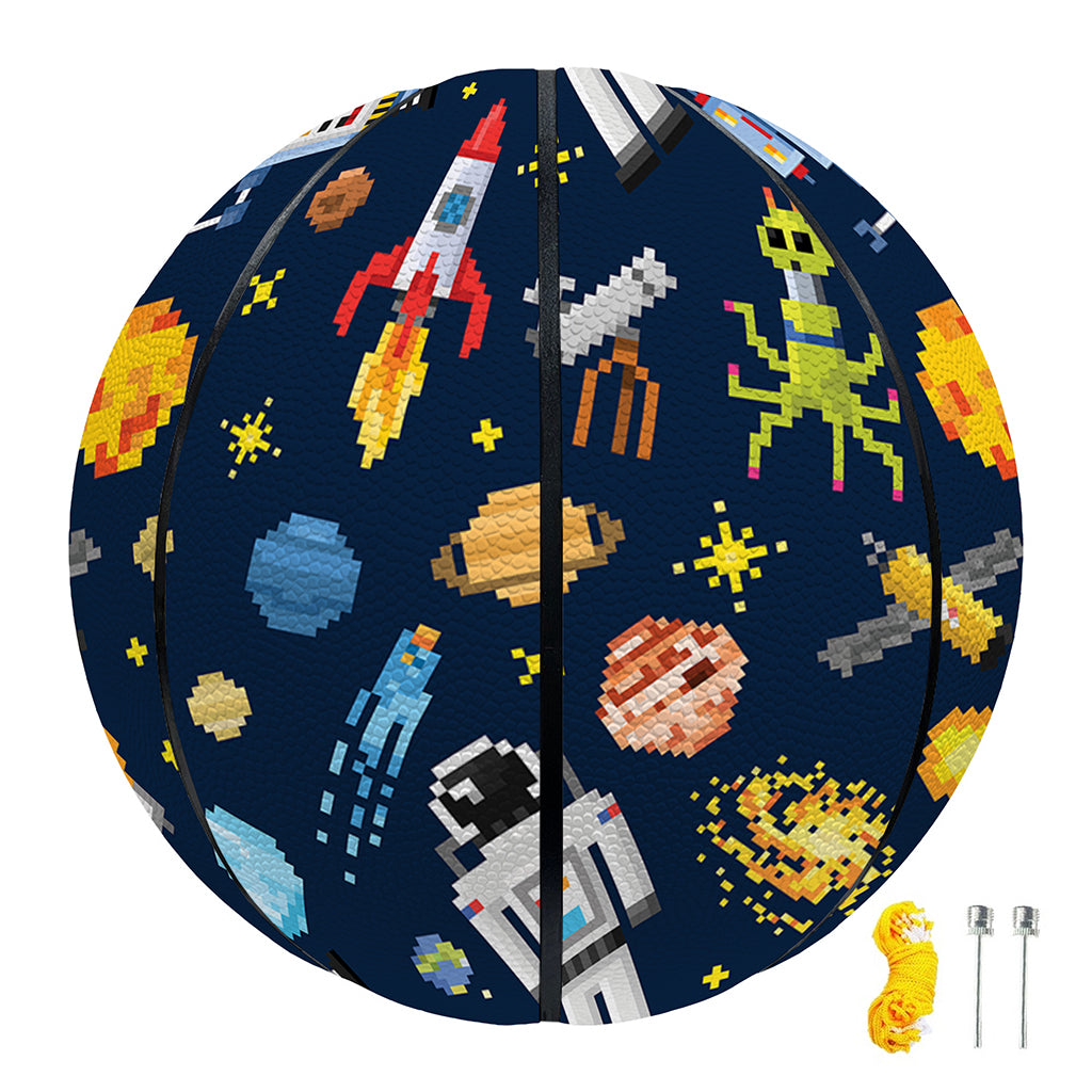 Pixel Space Pattern Print Basketball