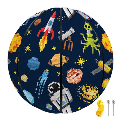 Pixel Space Pattern Print Basketball