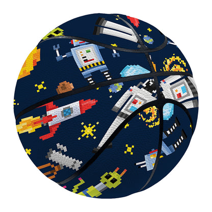 Pixel Space Pattern Print Basketball