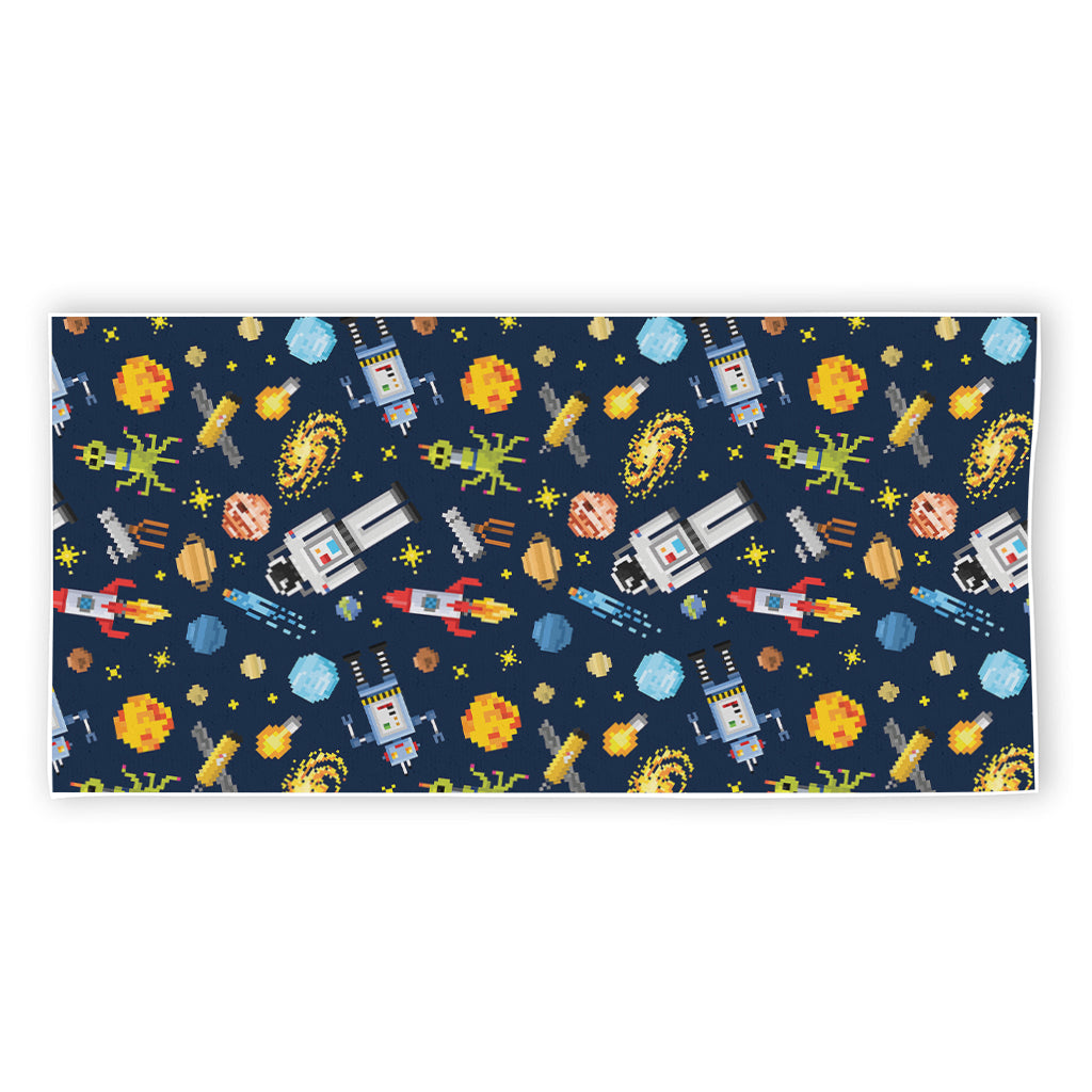 Pixel Space Pattern Print Beach Towel