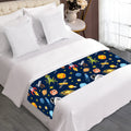 Pixel Space Pattern Print Bed Runner