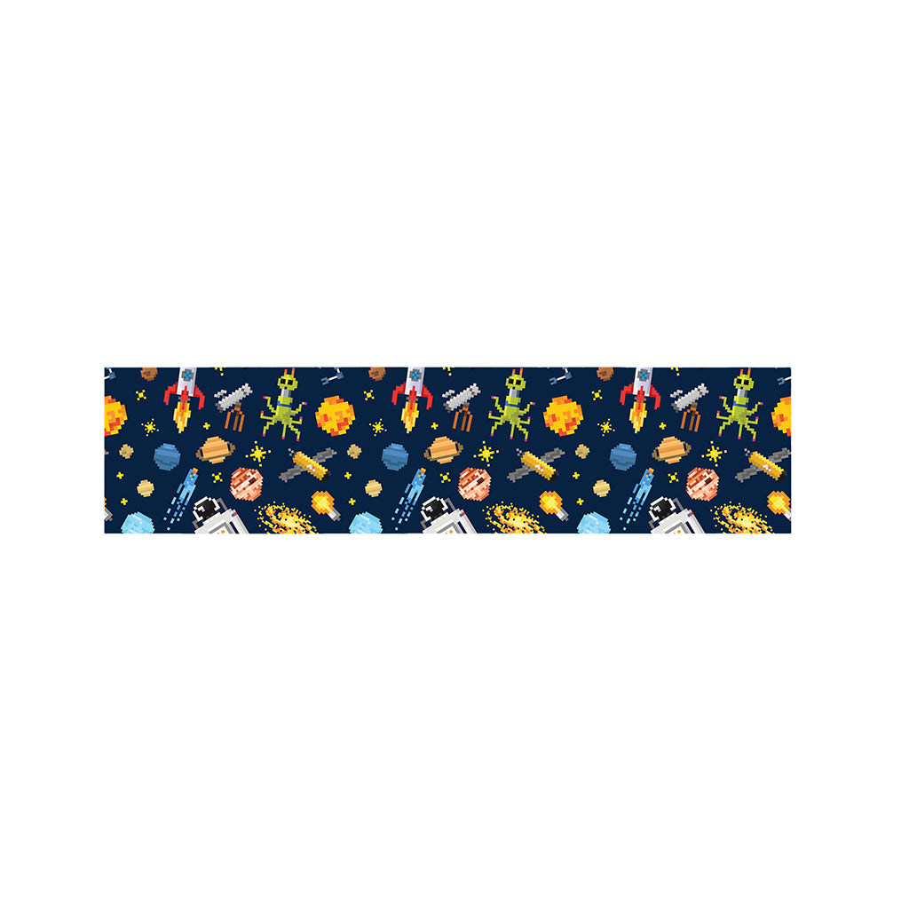 Pixel Space Pattern Print Bed Runner