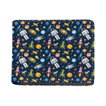 Pixel Space Pattern Print Bifold Wallet