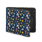 Pixel Space Pattern Print Bifold Wallet