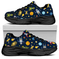 Pixel Space Pattern Print Black Chunky Shoes