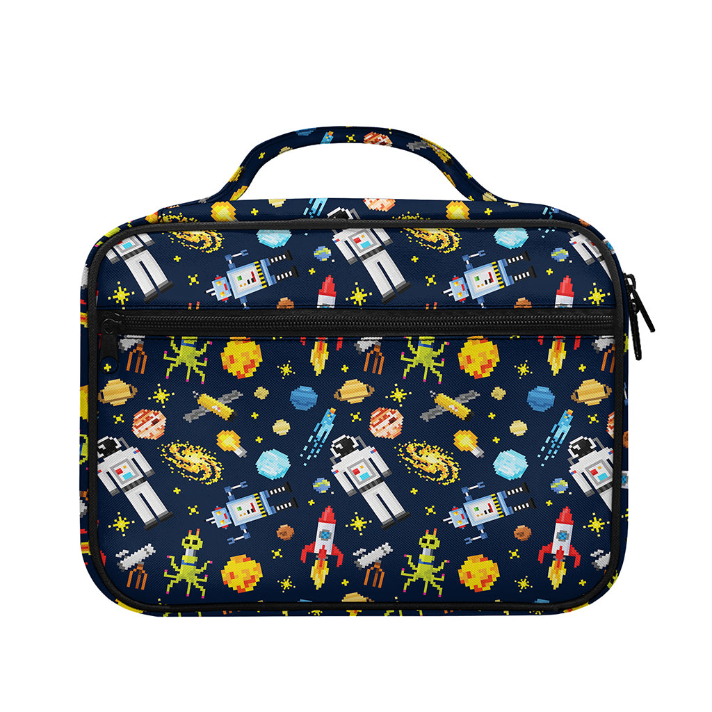 Pixel Space Pattern Print Briefcase Bible Bag